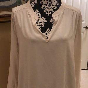 🌹Amanda Uprichard NY draped button down long sleeved v neck blouse